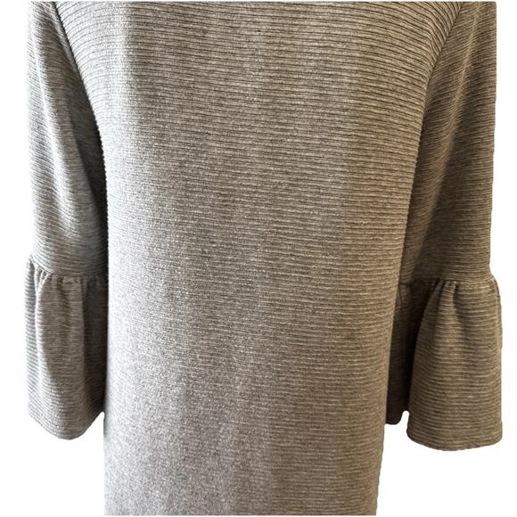 FRENCH CONNECTIONParos Sudan Bell Sleeve Shift Dress In Light Gray Melange Sz 6 - Picture 9 of 12